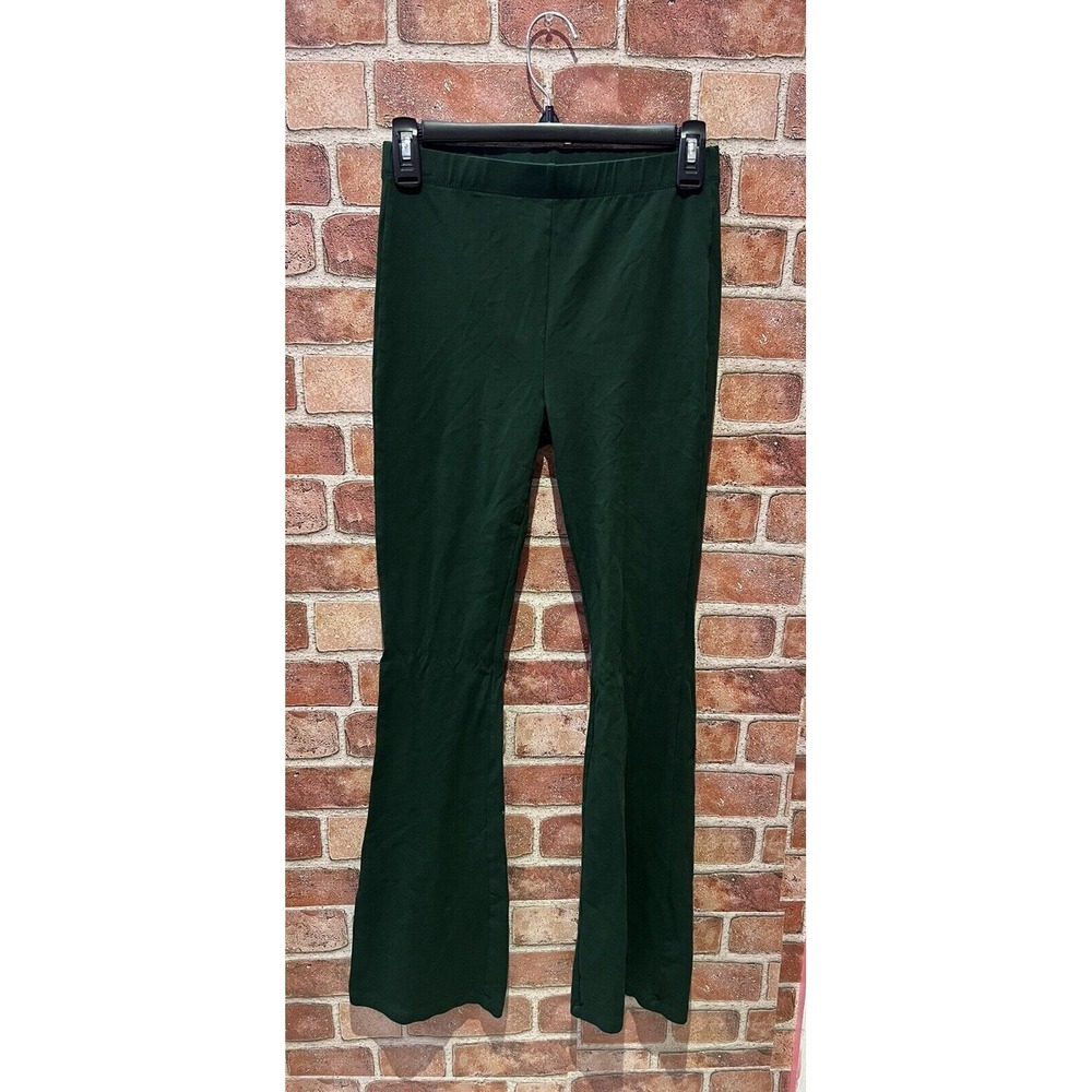 Fashion Nova Women's Size S Solid Green Bellbottom/Flared Casual Leggings
